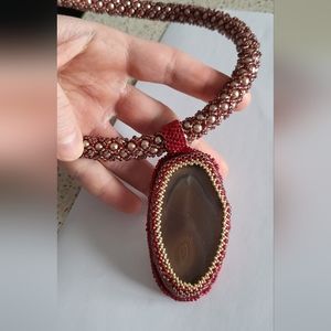 Handmade Bead Embroidery Necklace